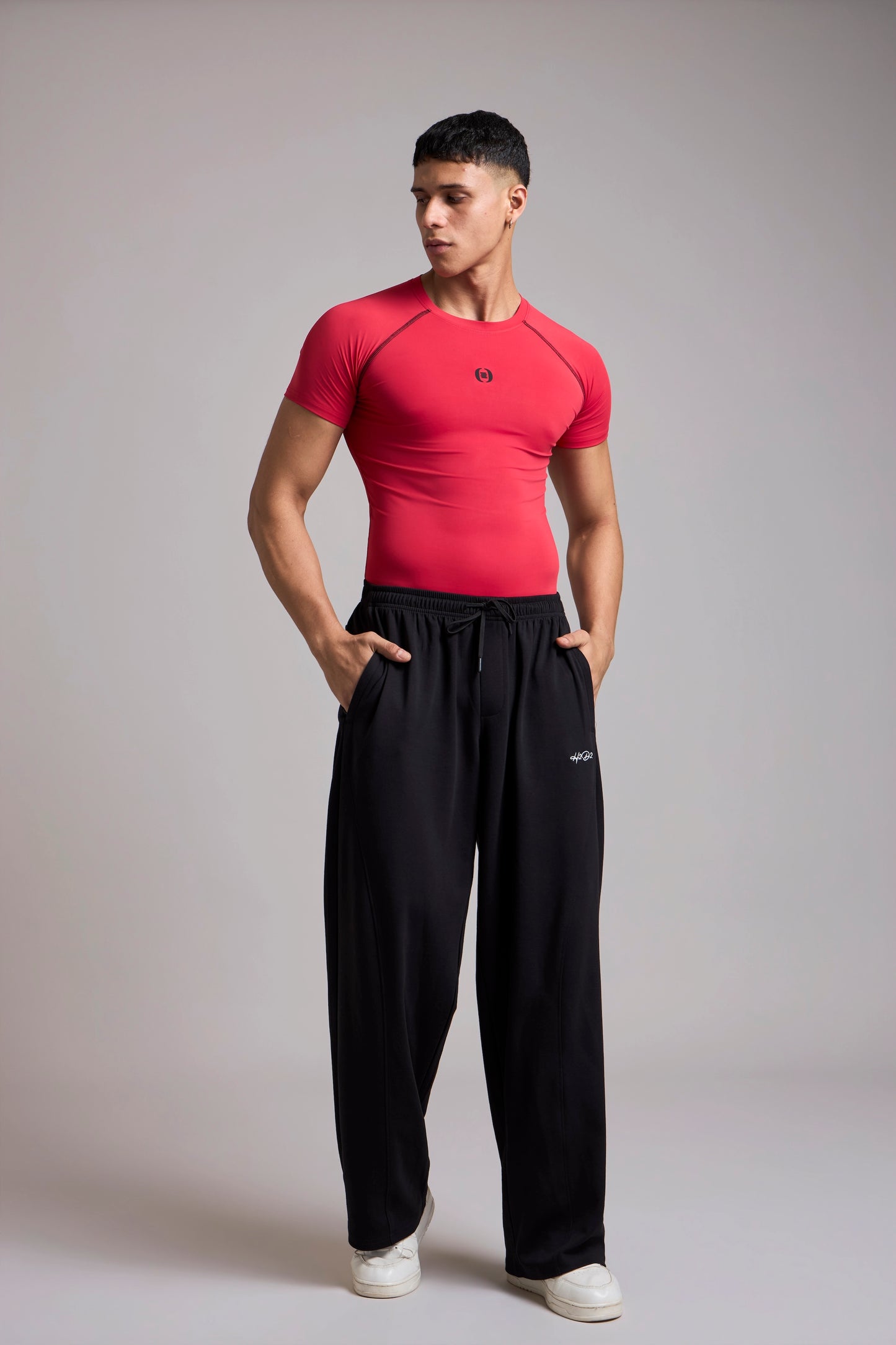 Pack of 2: Grind Compression Tee – Red+Black