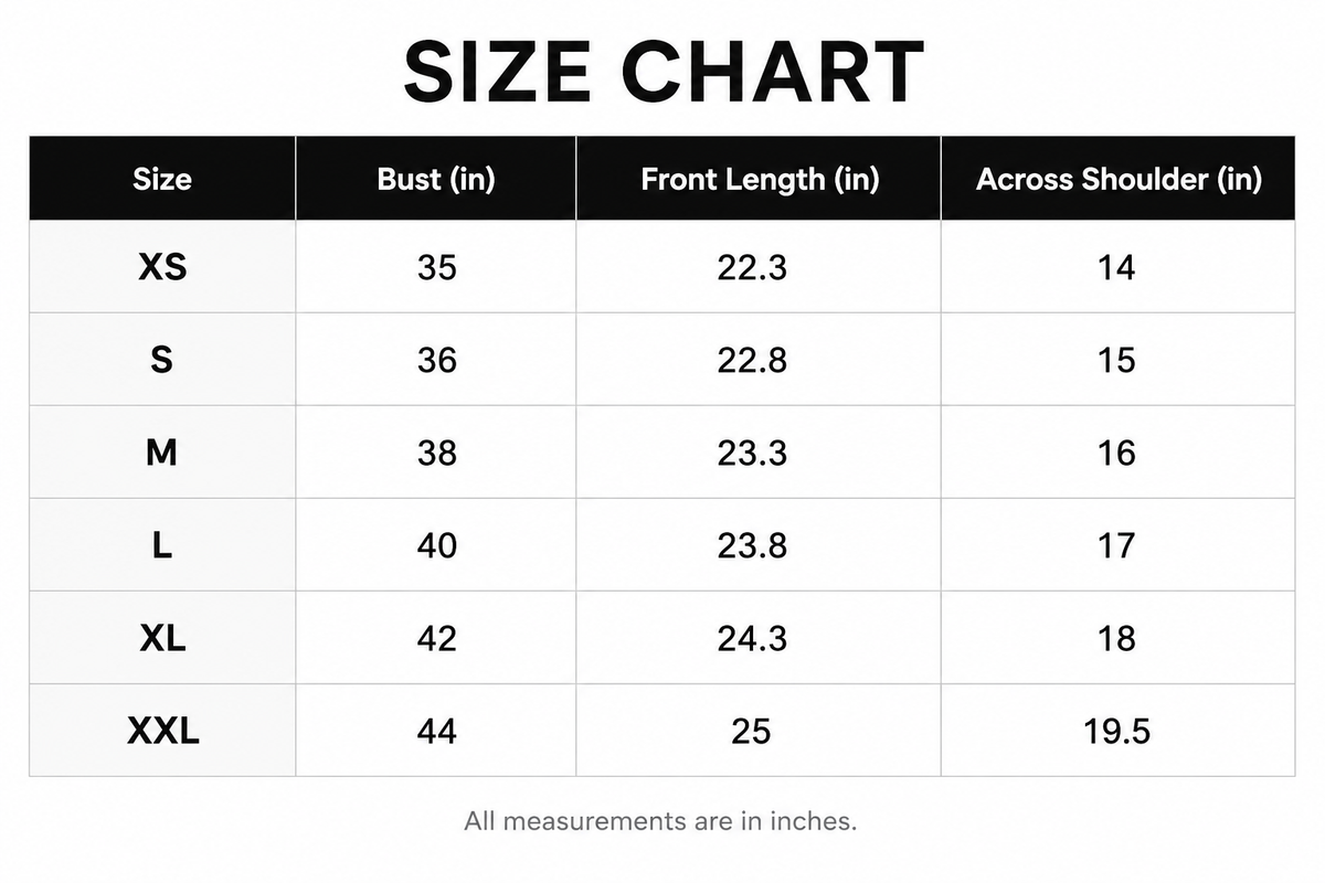 Size chart