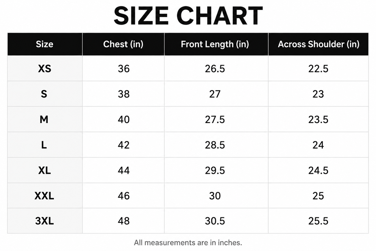 Size chart